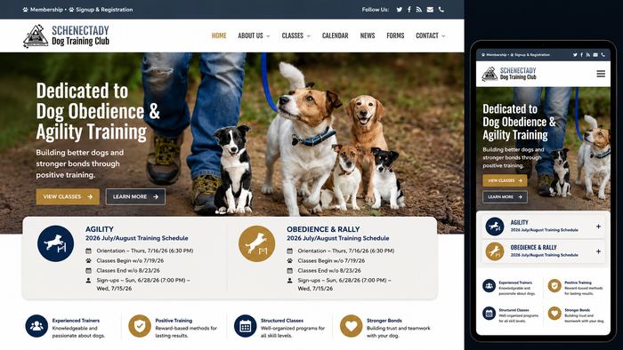 Schenectady Dog Training Club website